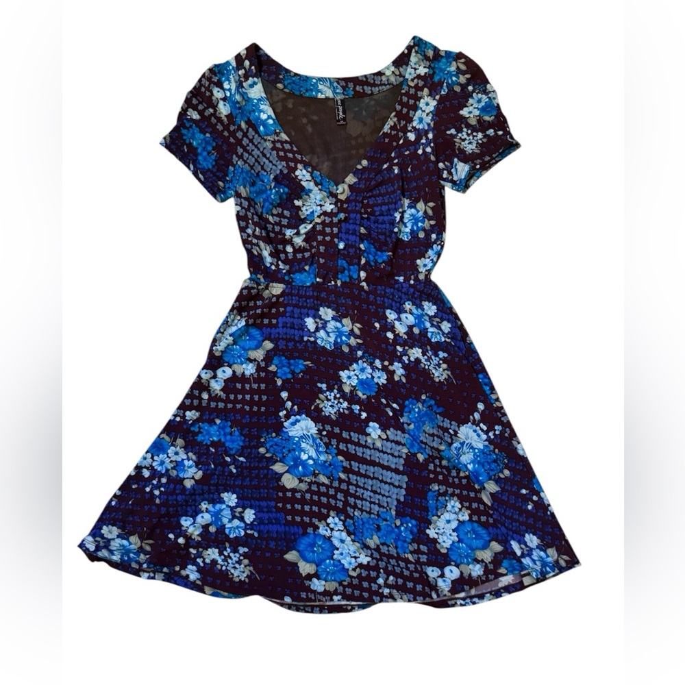 Blue and plum floral Free Floral Minudress